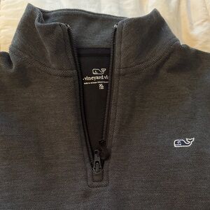 Vineyard Vines Kids Charcoal Quarter-Zip Sweater